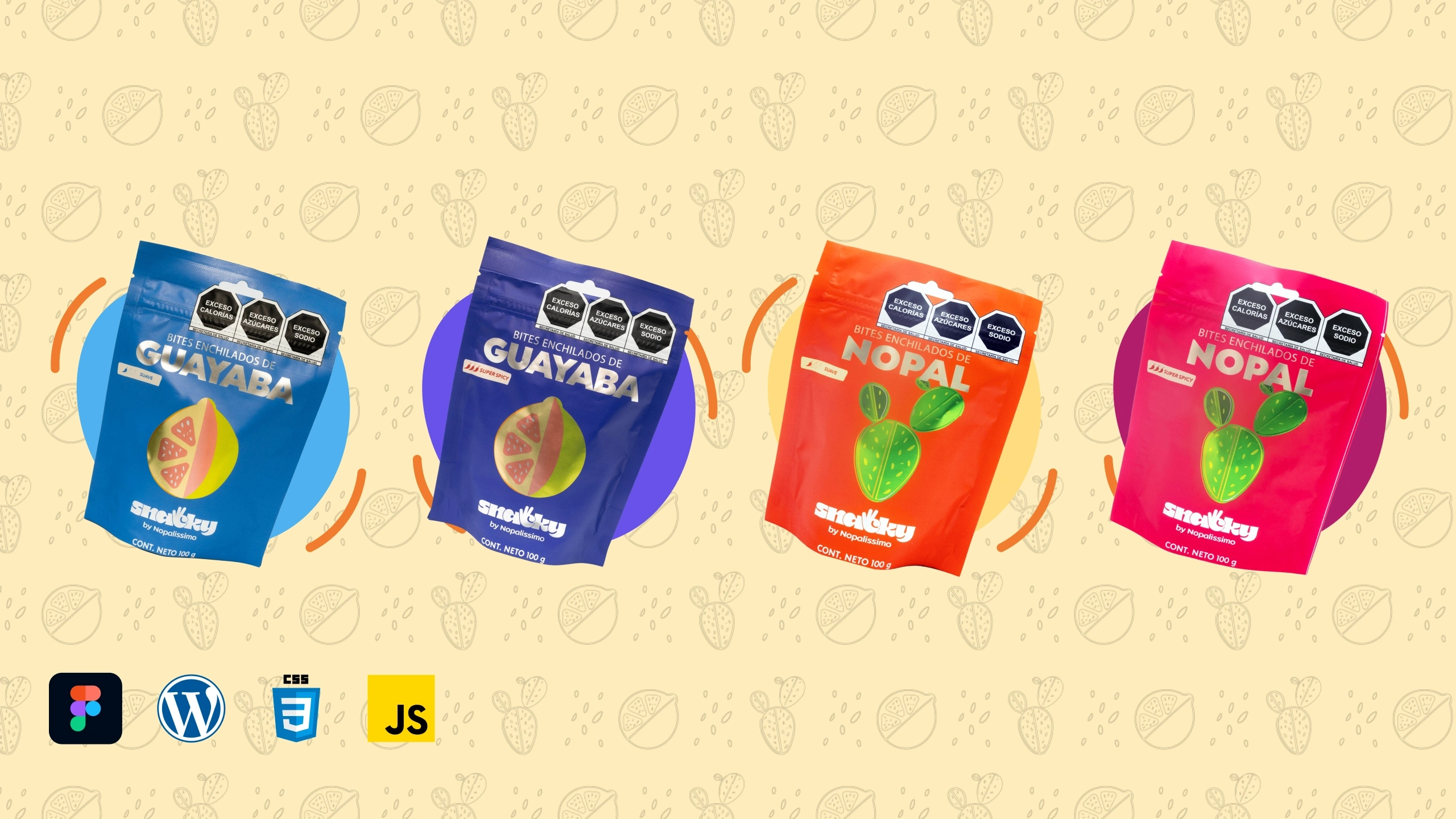 Bolsas de snacks enchilados Snacky de guayaba y nopal en diferentes presentaciones